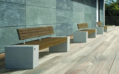Bancos urbanos con respaldo